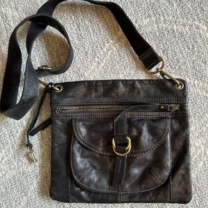 Fossil black leather crossbody